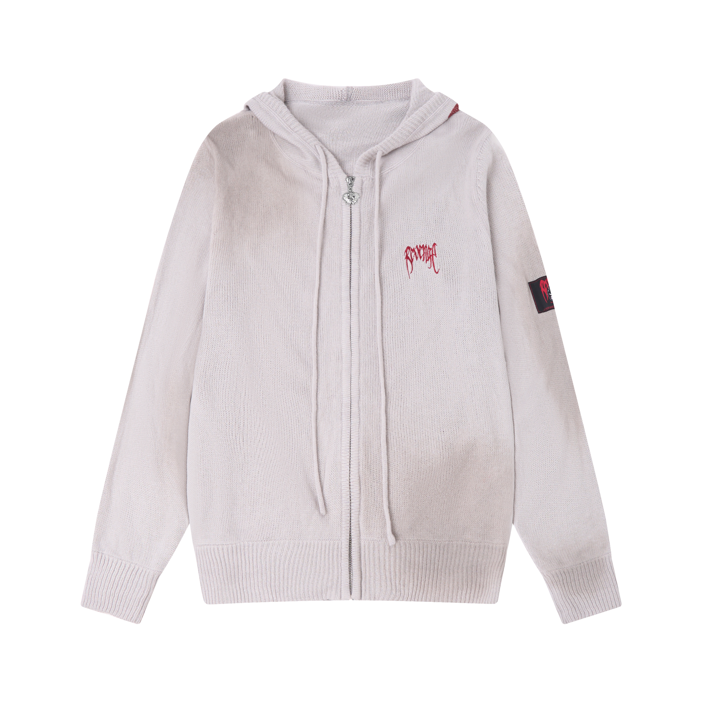 Revenge X Hirono  宽松带帽毛衣帽衫浅灰色