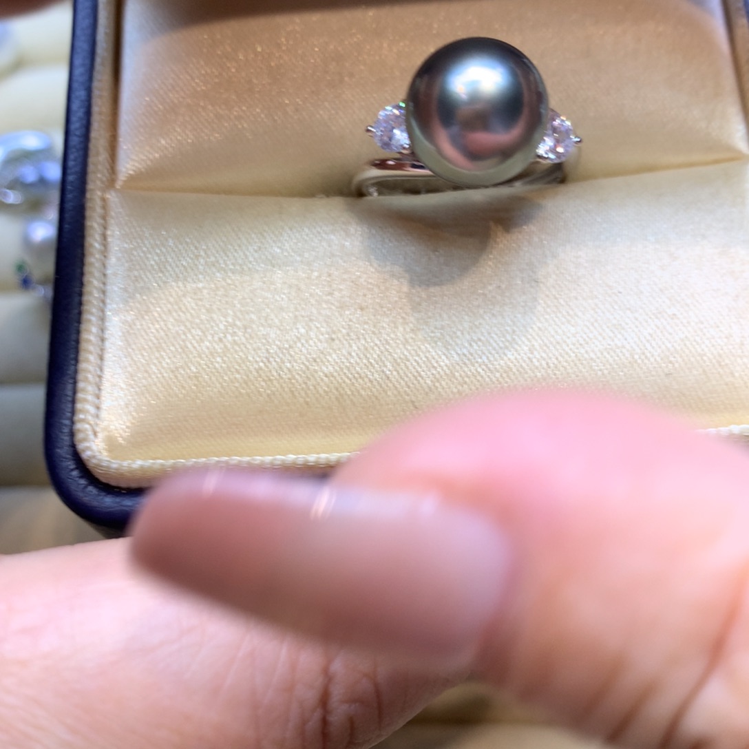 银S925镶嵌戒指海水珍珠