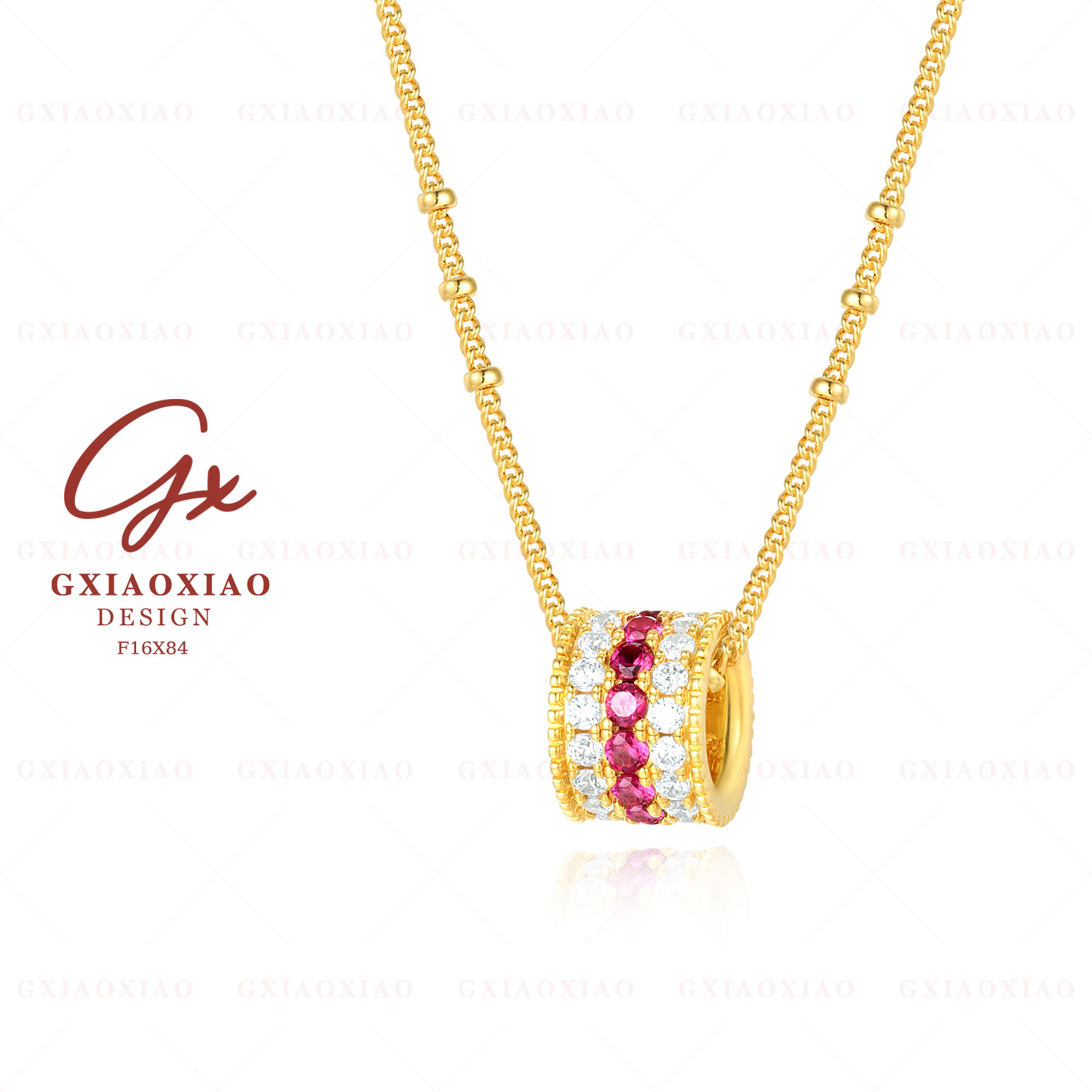 G XIAOXIAO 镀K金 【闪耀蔷薇】轻奢气质高级感满天星项链 F16X84