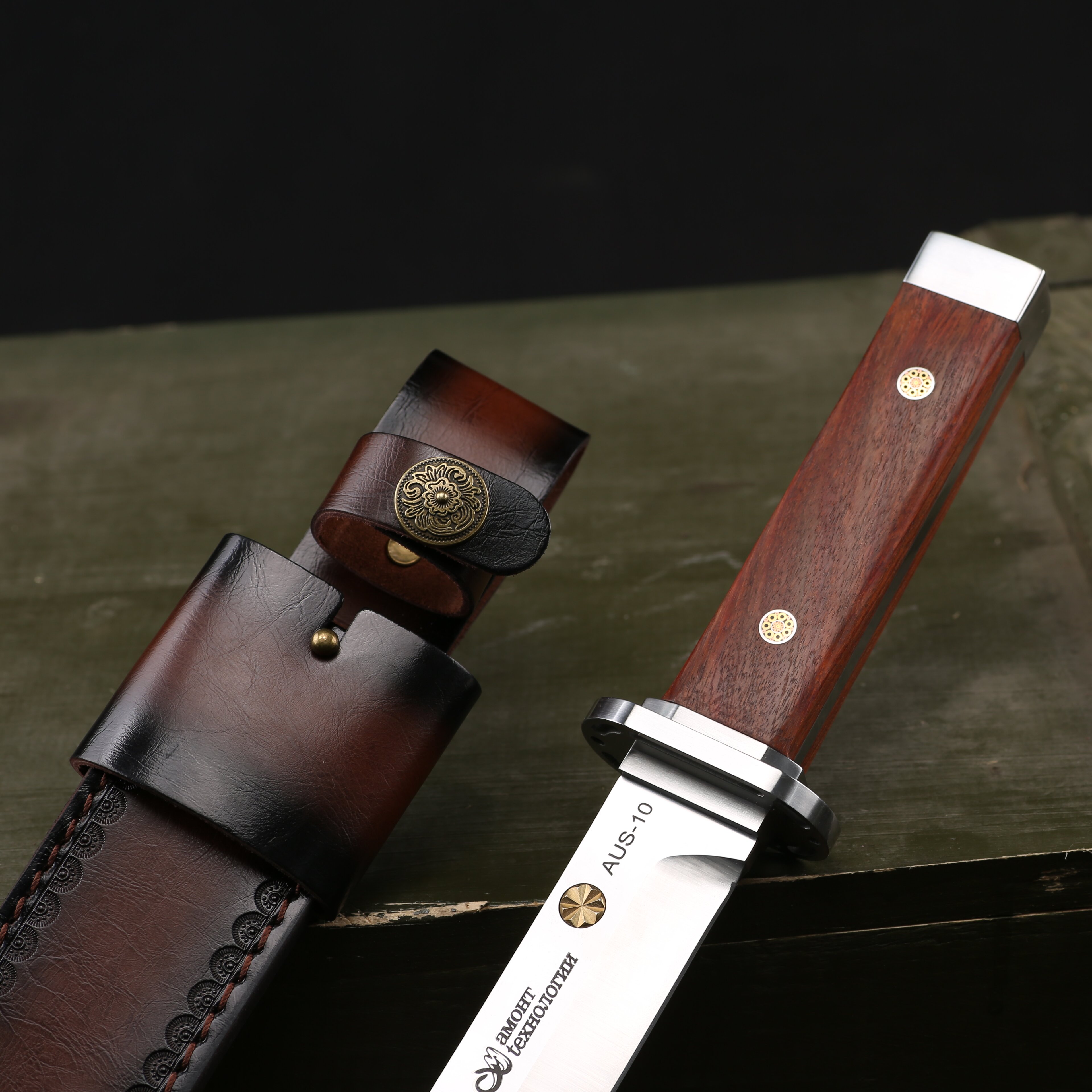 斩霜-DD-多功能水果野营手把肉野外家用收藏刀锋利剁骨手工