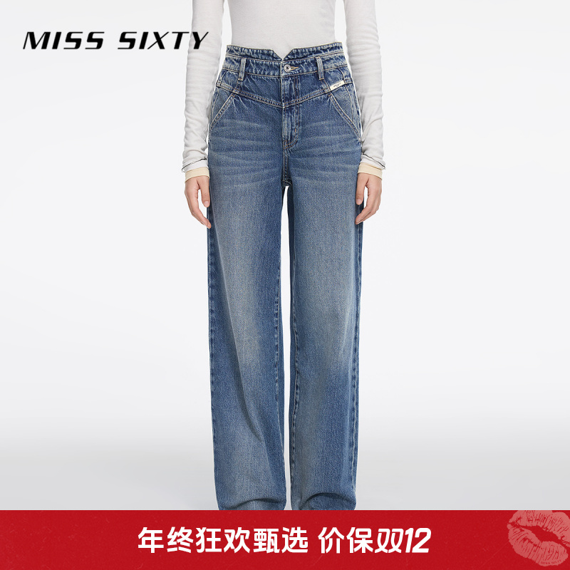 【商场同款新品】Miss Sixty25新款牛仔裤女小v腰美式欧若假日风