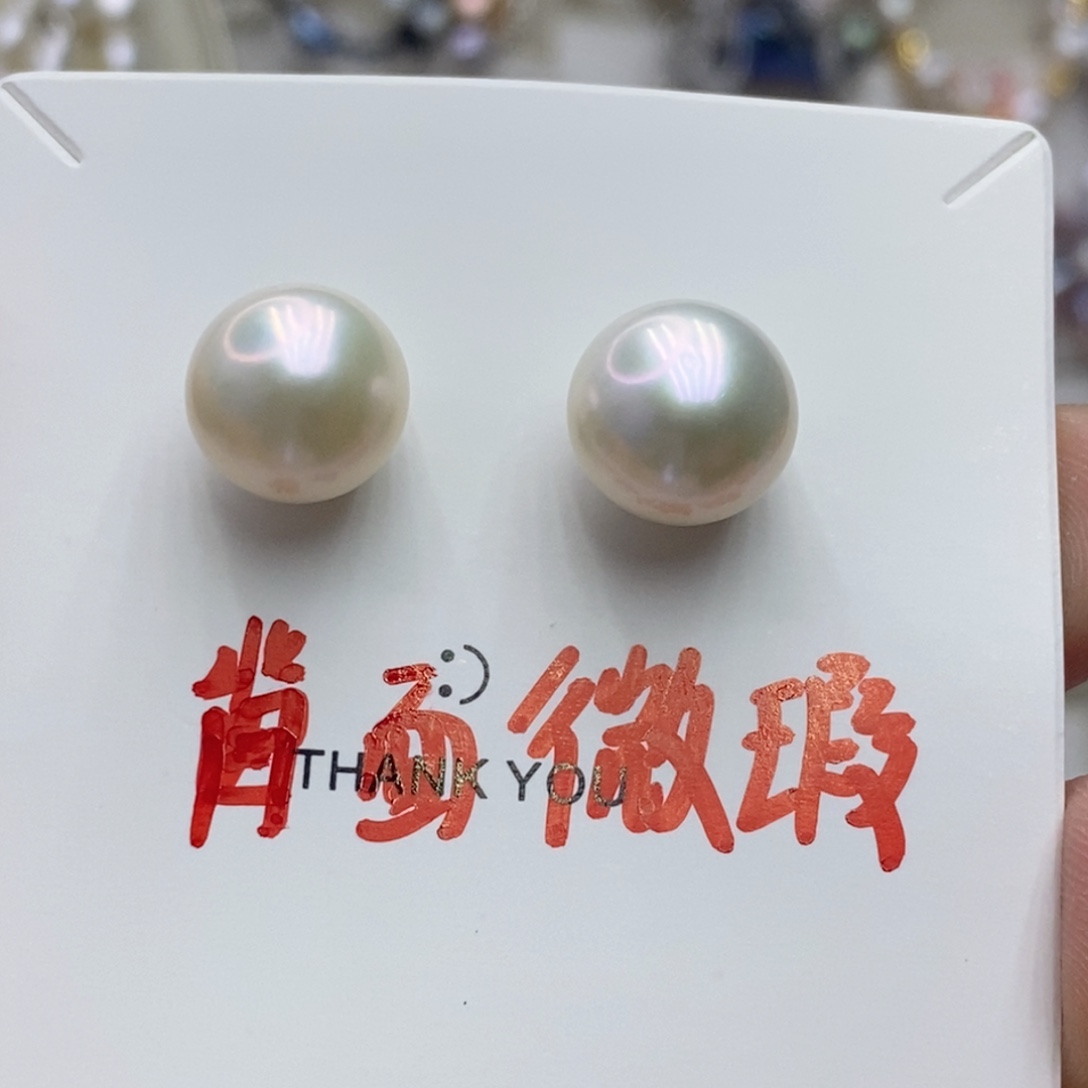 淡水珍珠耳饰银S925镶嵌