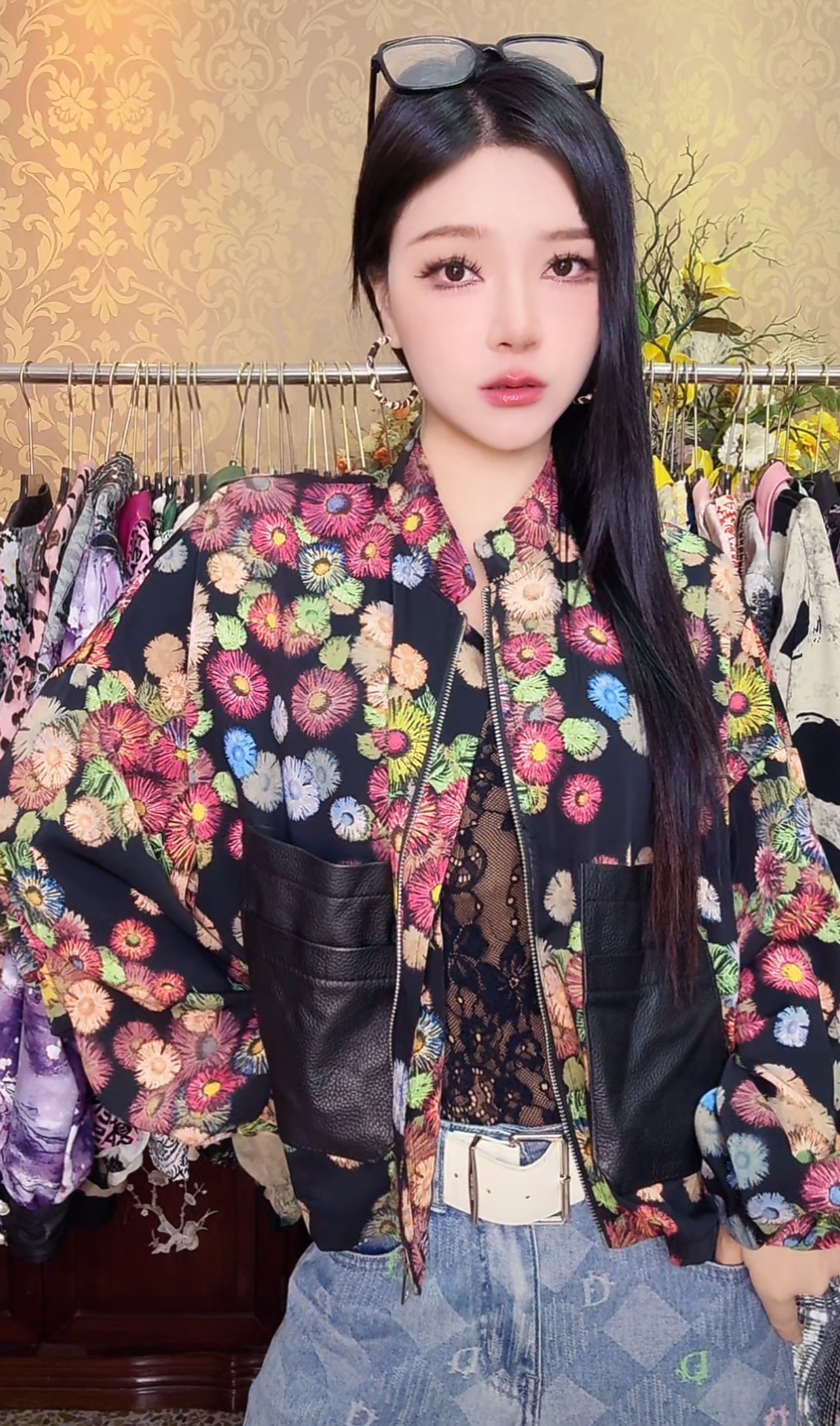 1662【太阳女神】拉链口袋宽松短外套