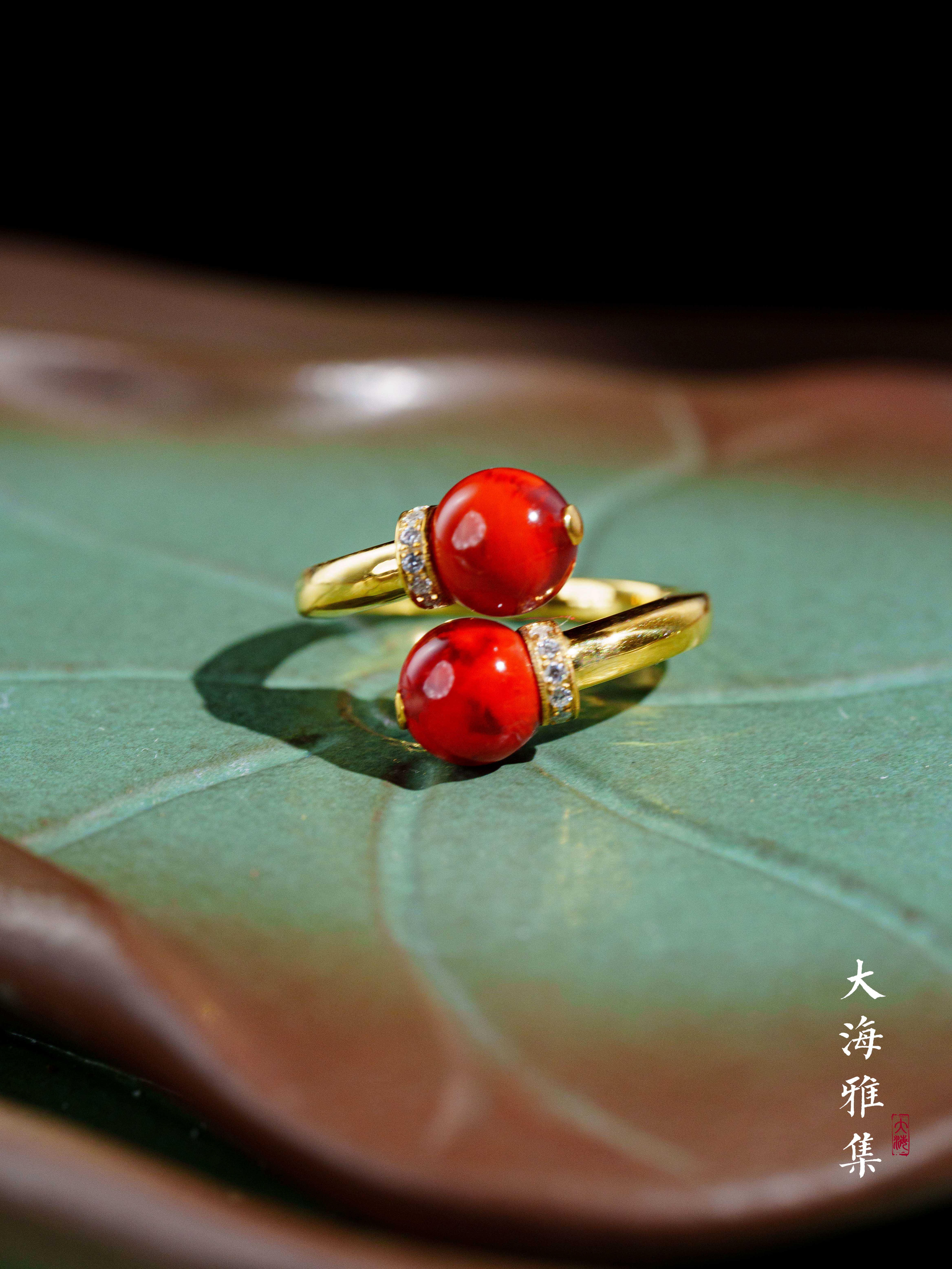 【新人必入】南红可调节戒指 D4824（925）