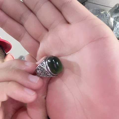 蛇纹石玉未镶嵌戒指