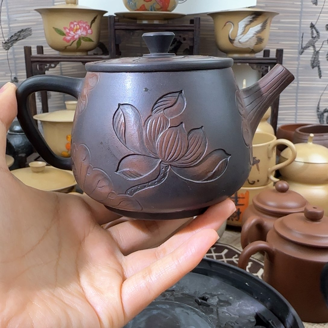 建水紫陶全品浮雕壶