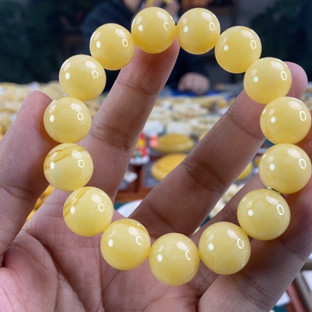 琥珀珠宝奇石未镶嵌15蜜蜡同料串28.44