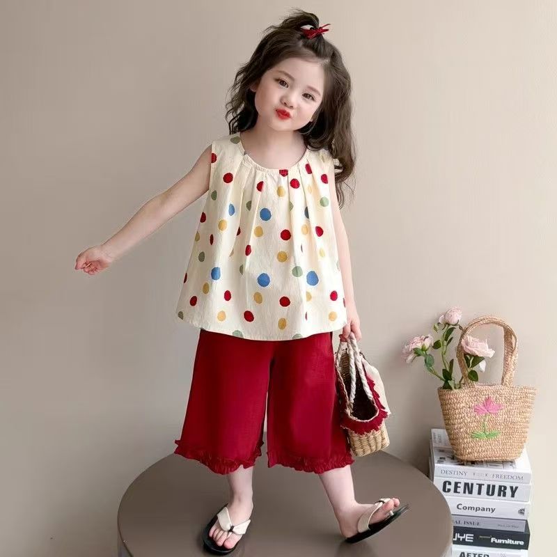 女童时尚套装夏季2025新款宝宝潮流百搭夏装小女孩洋气两件套