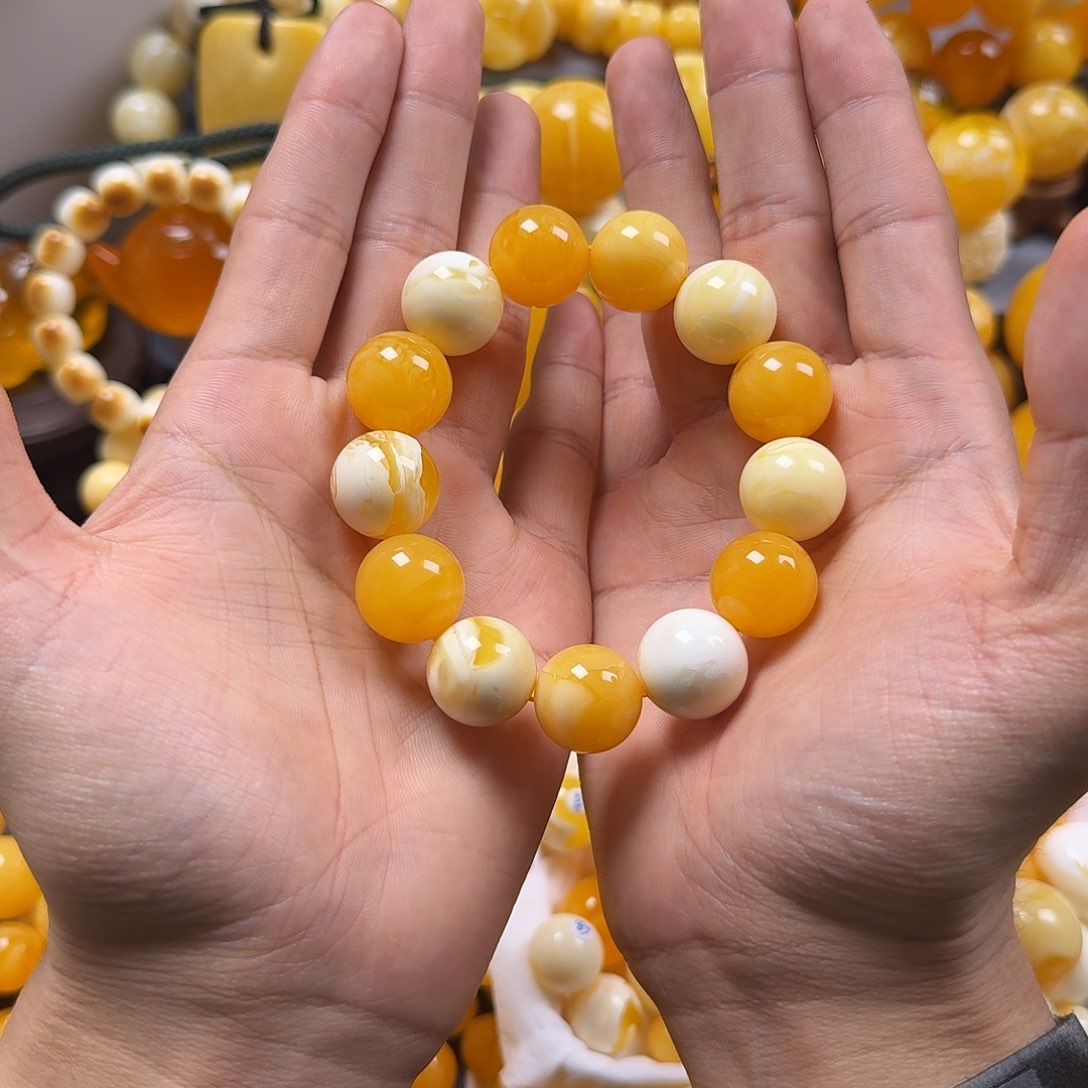 琥珀珠宝奇石未镶嵌多宝17mm