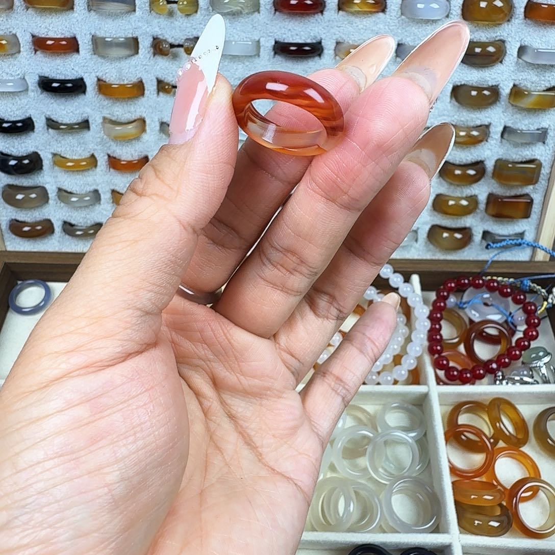 玛瑙/玉髓戒圈未镶嵌15福利不退换