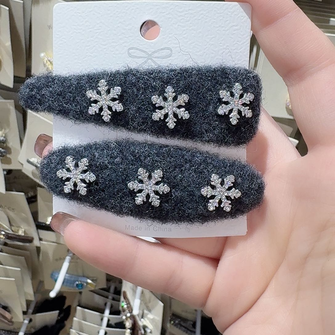 皮质铁合金雪花拜拜夹