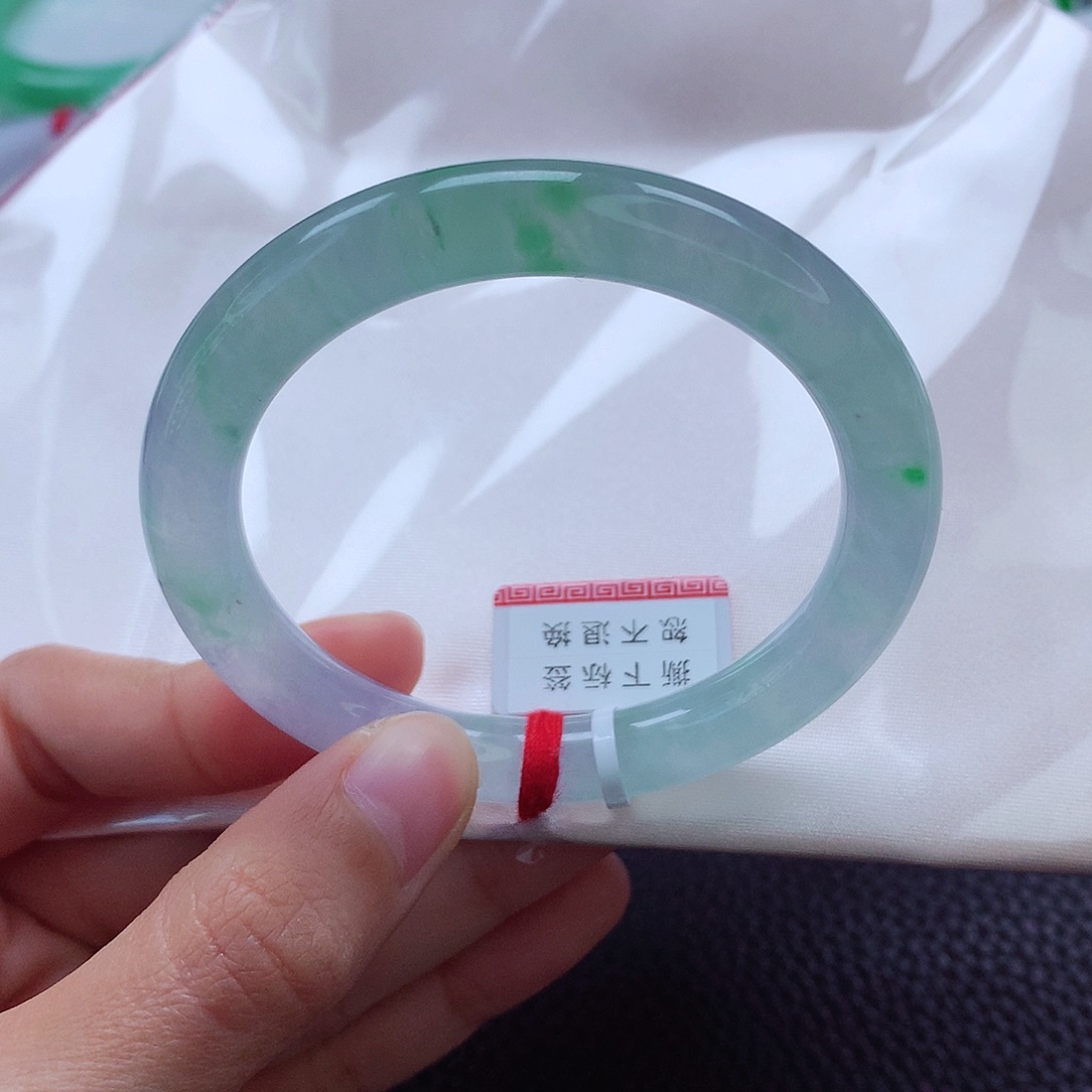 翡翠手镯未镶嵌51.8 金丝绿➕琉璃紫