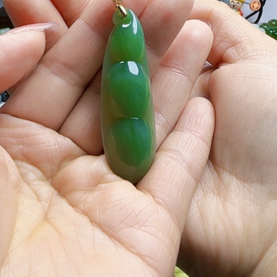 和田玉颈饰银S925镶嵌