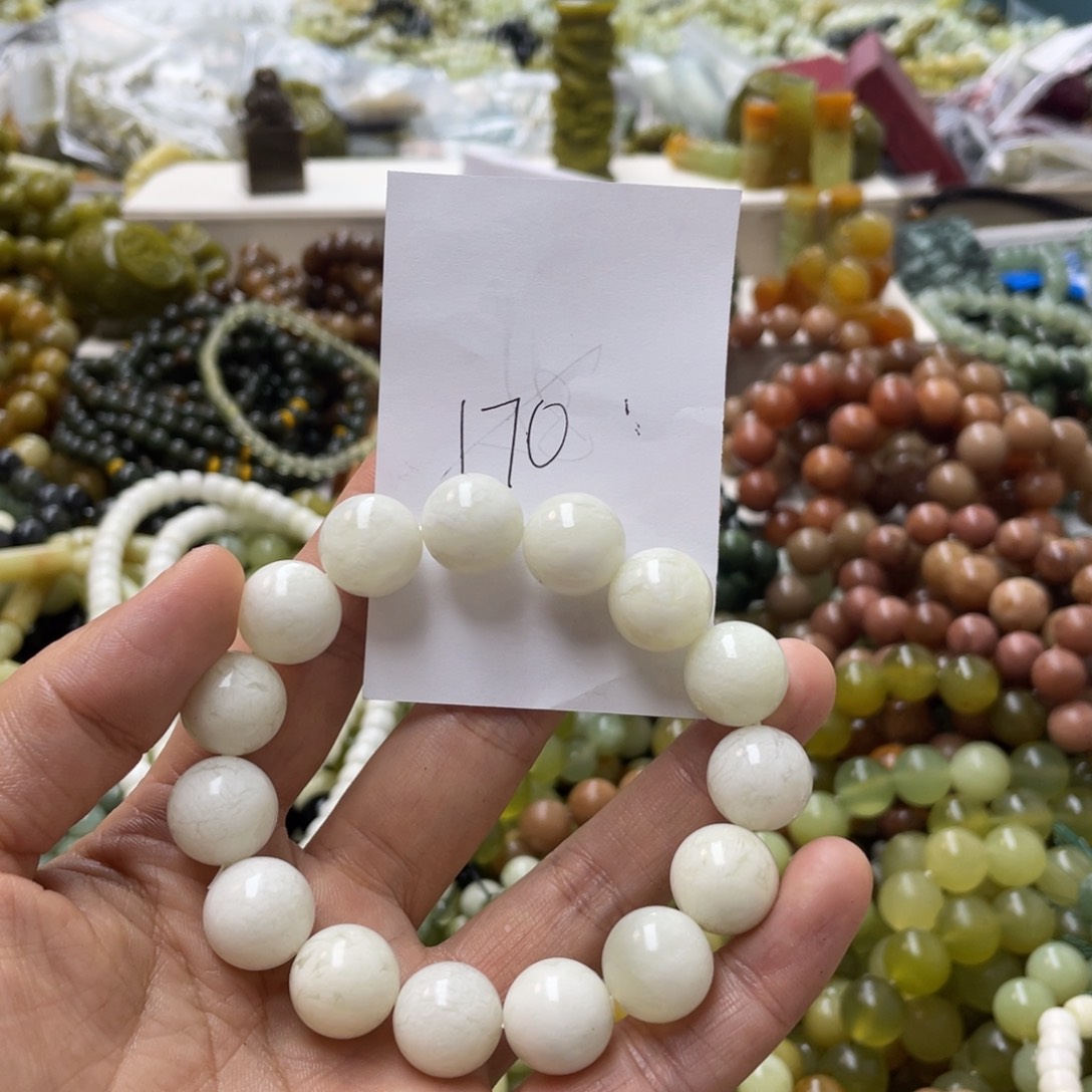 蛇纹石玉手链合金