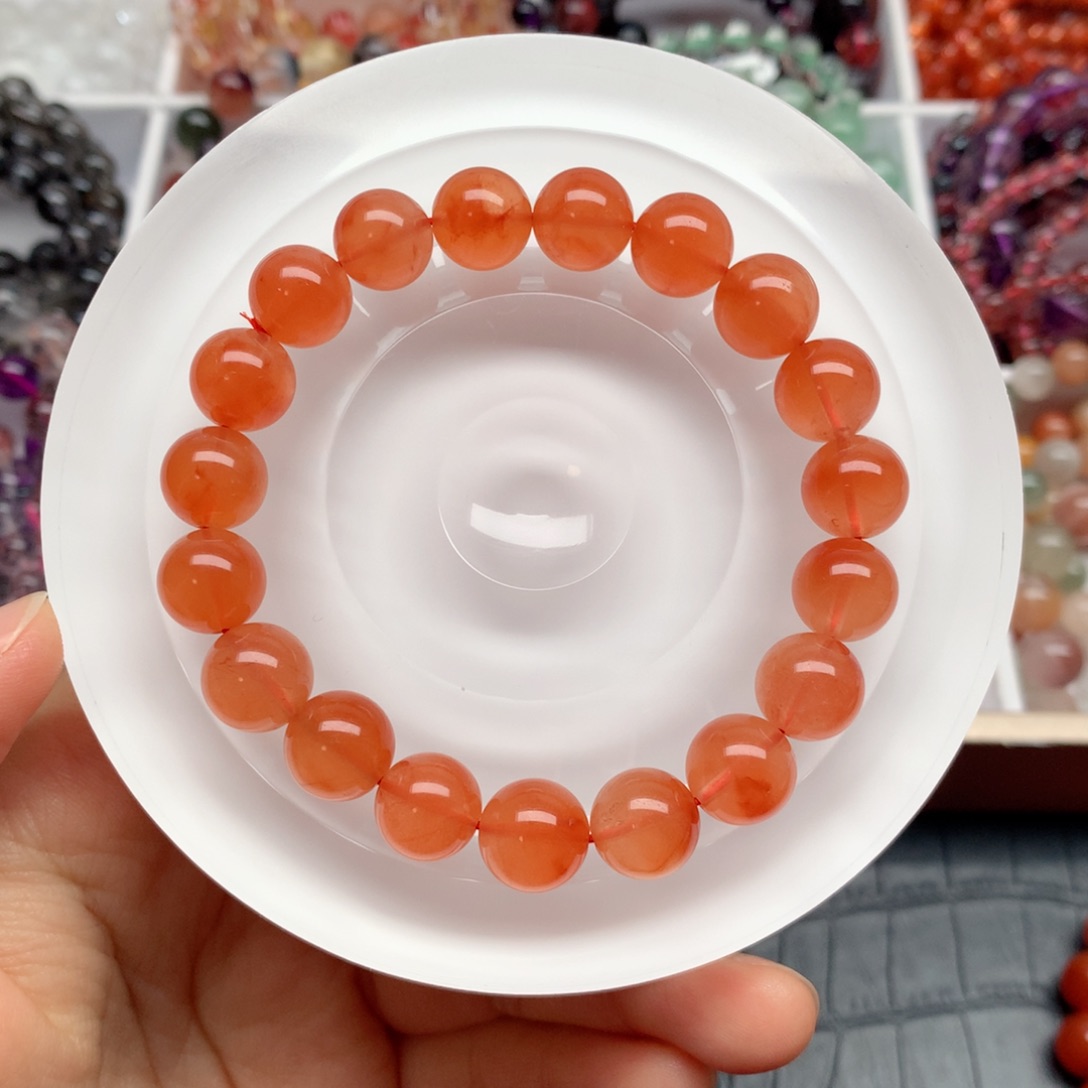 可***闲手链未镶嵌水晶红兔毛10.5