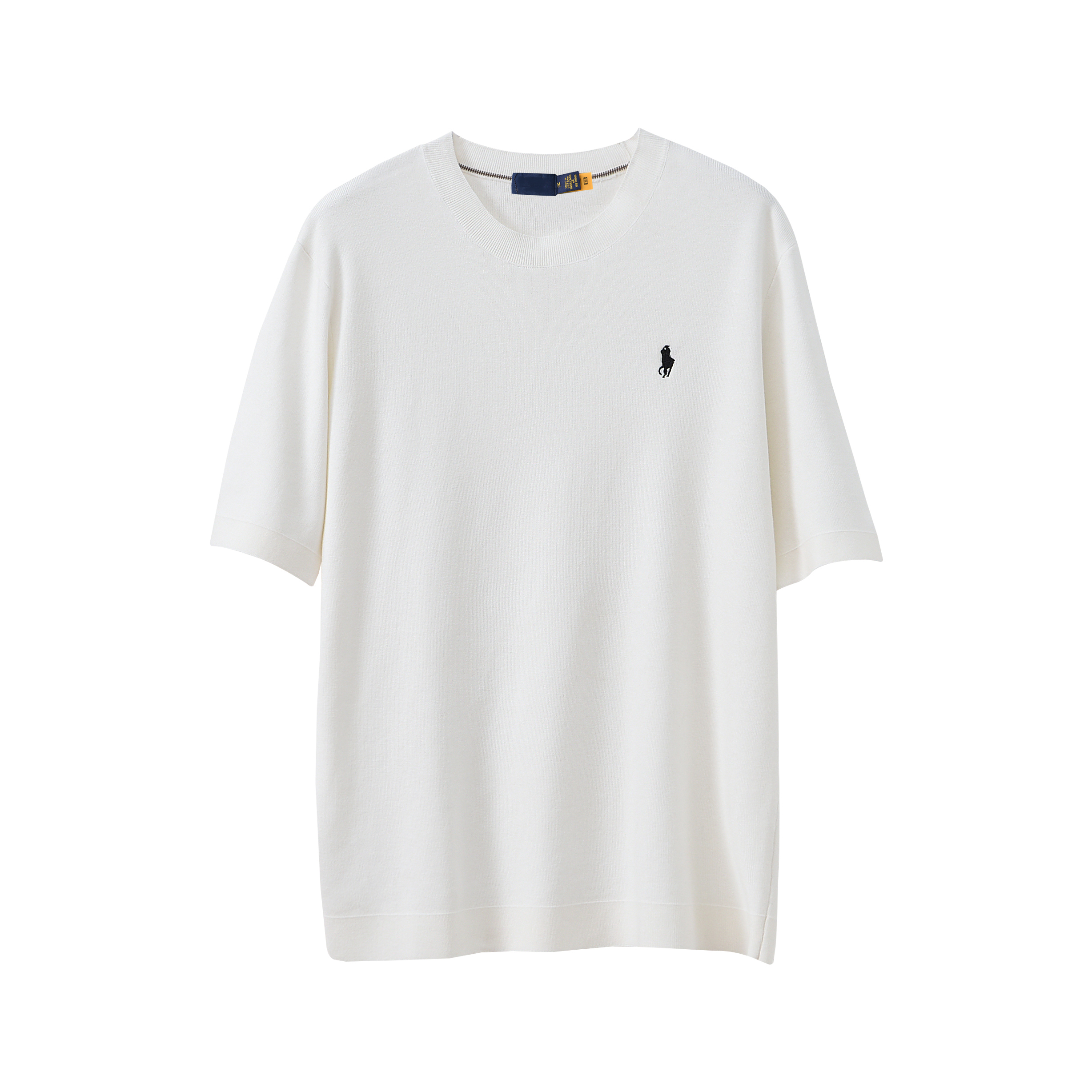 【铭总专属】圆领短袖针织衫16针小马刺绣纯棉毛衫【25SS-335】