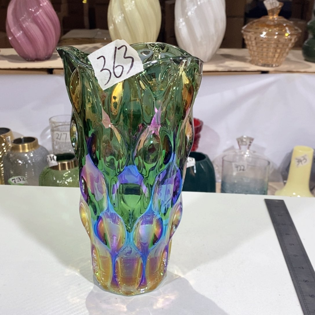 玻璃363高24口12水晶玻璃花瓶嘎嘎好看