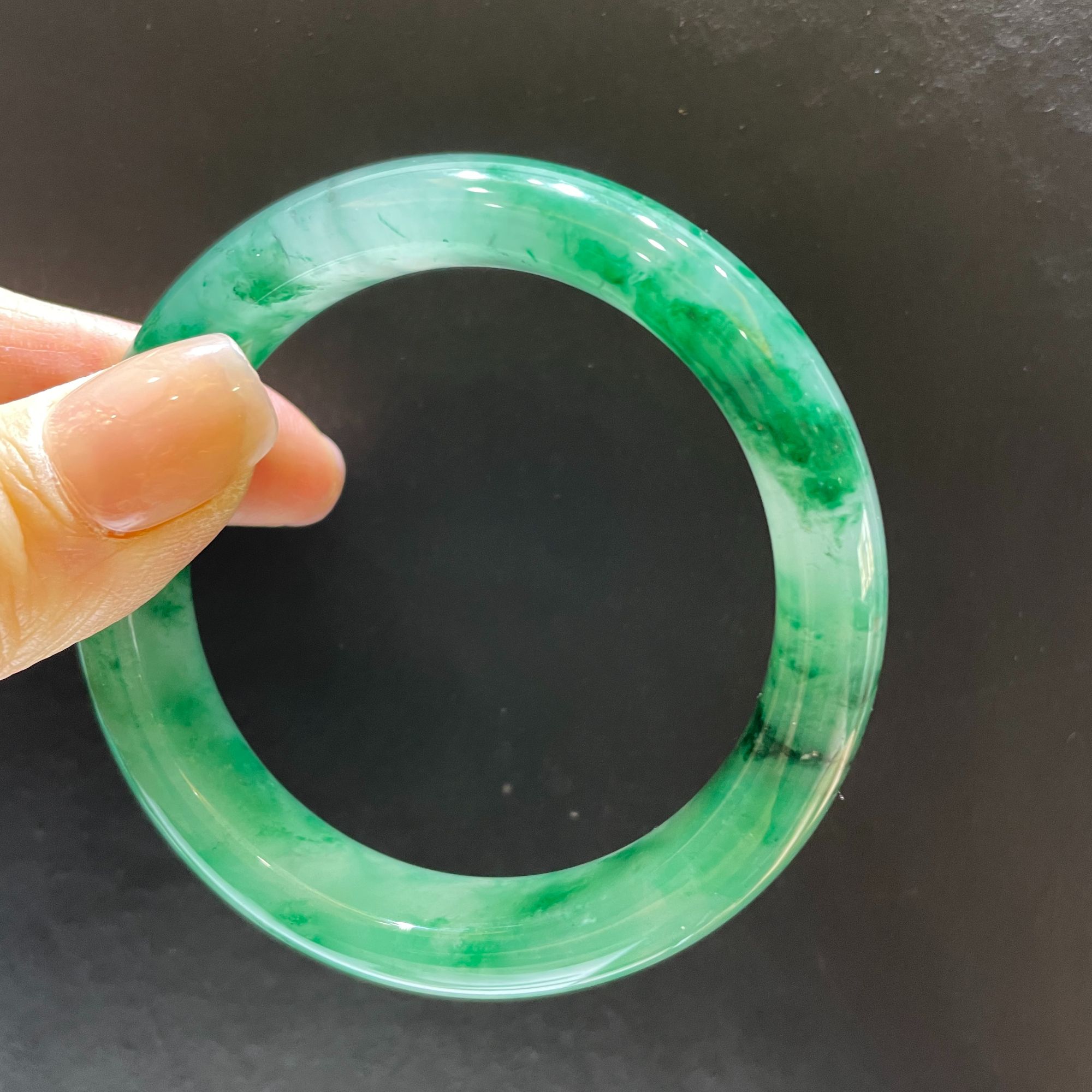 天然非洲翠手镯冰飘花福利