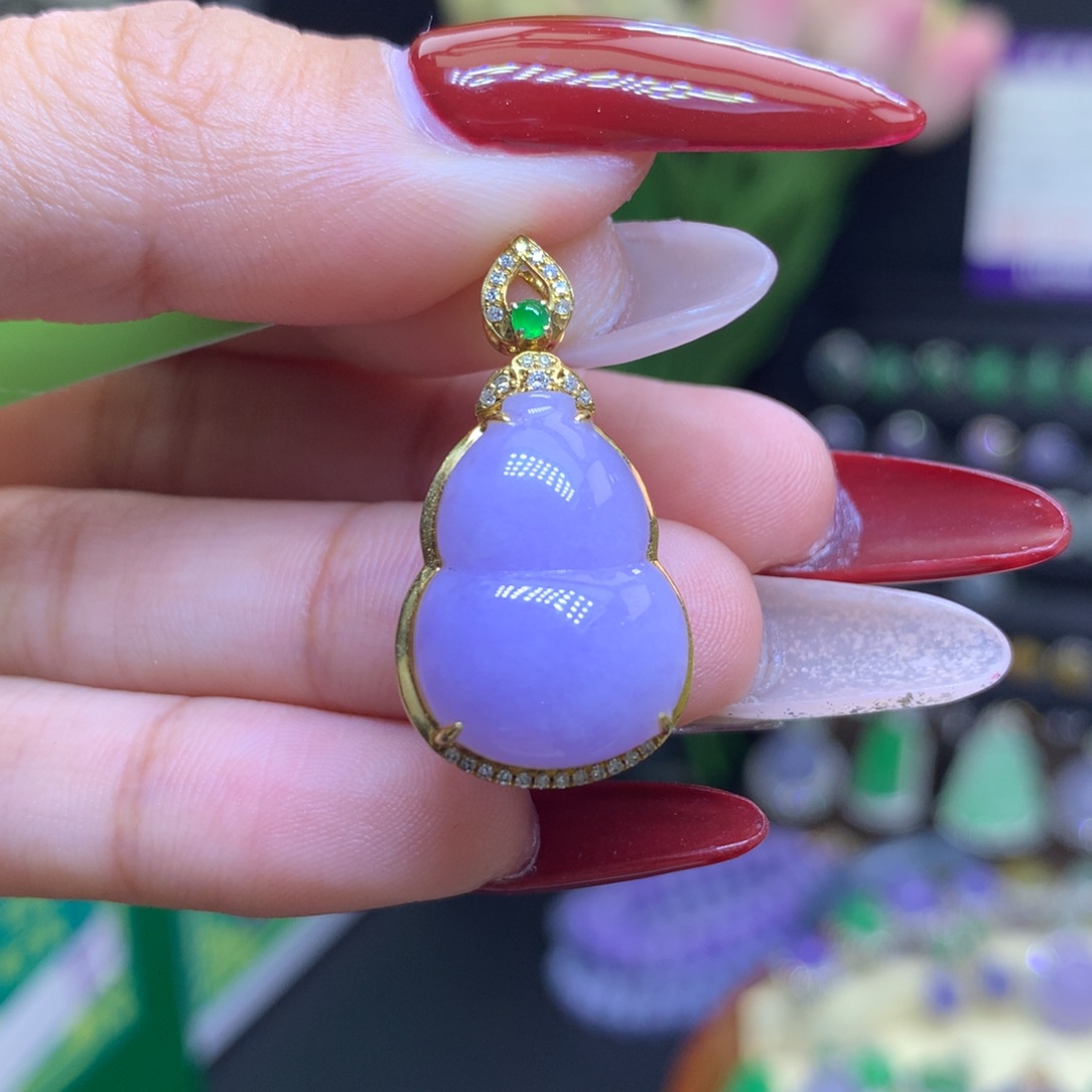 翡翠颈饰18K金镶嵌天然