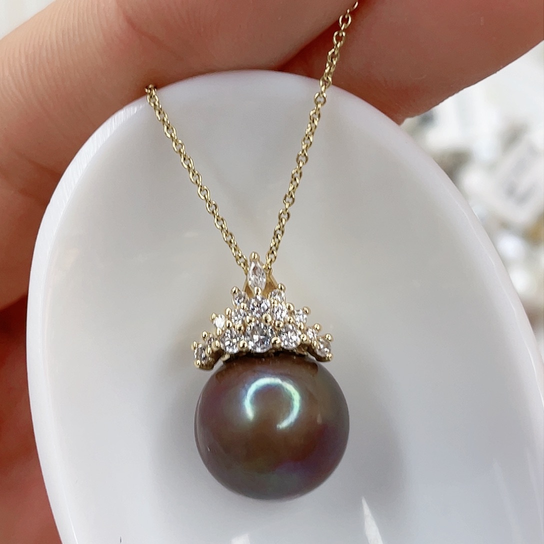 淡水珍珠颈饰银S925镶嵌