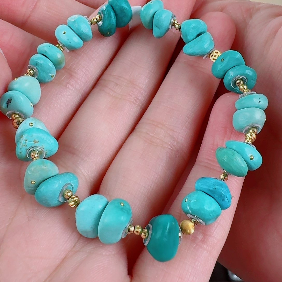 绿松石珠宝奇石18K金镶嵌