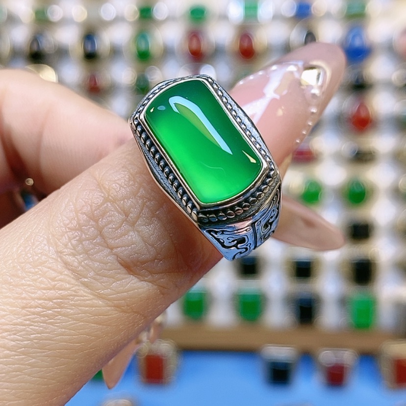 【闪购商品】玛瑙/玉髓戒指银S925镶嵌