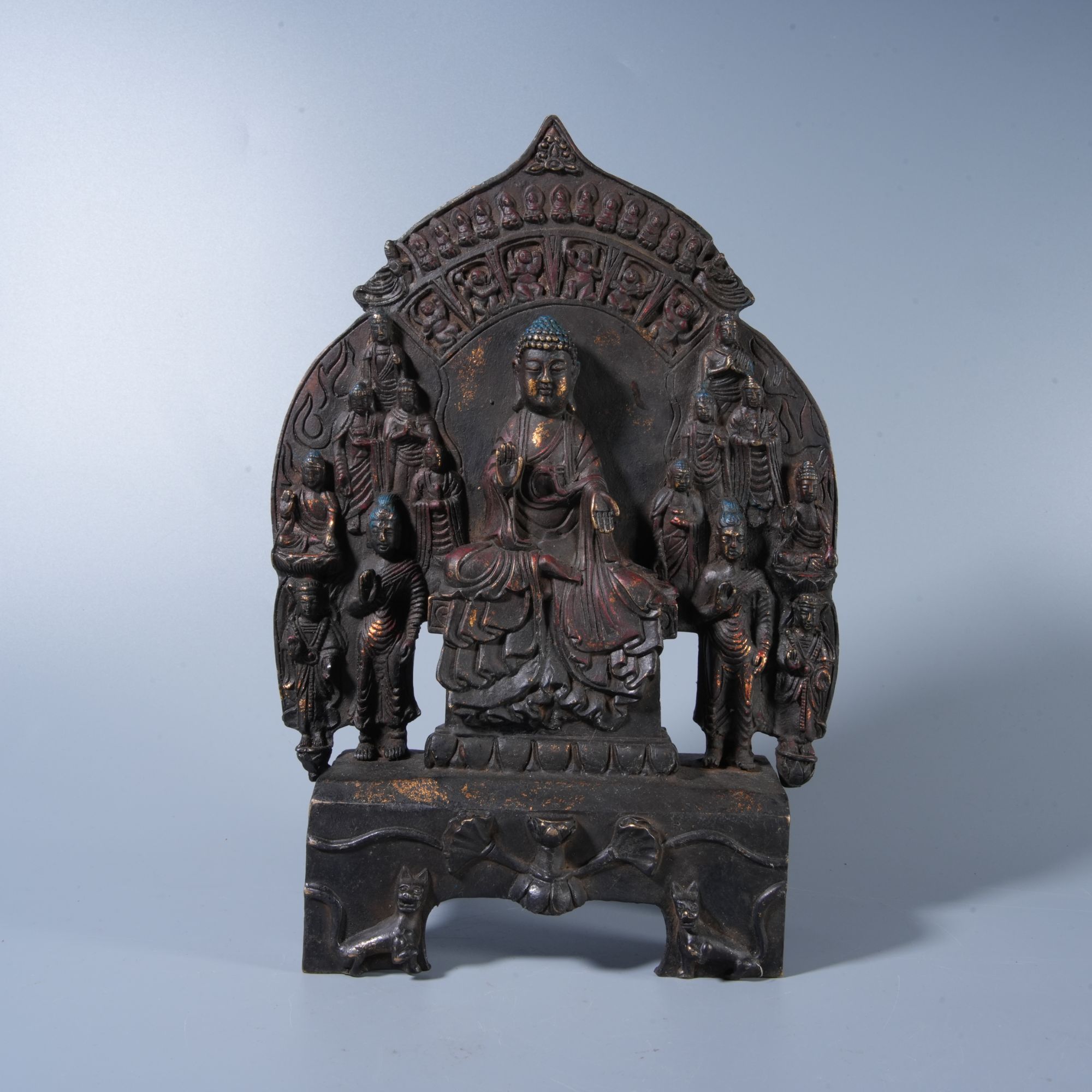 Tgz13 清代 弥勒说法铜造像