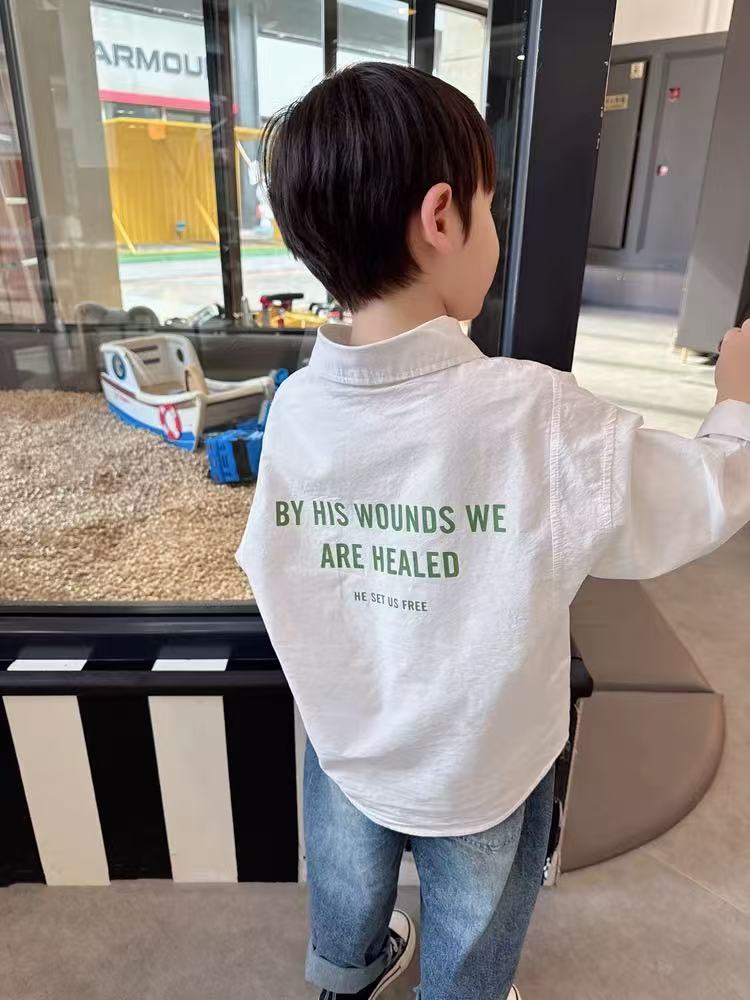 4920男女童潮流时髦休闲百搭春秋款衬衫