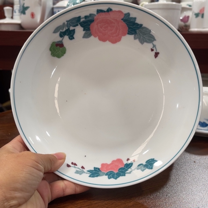 醴陵釉下五彩瓷器釉下印花20厘米深盘