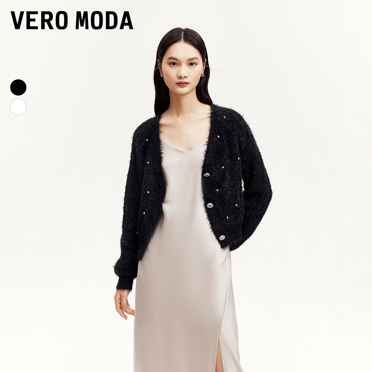Vero Moda2025新款针织衫女【绵绵糖霜】水钻开衫流光风324313013