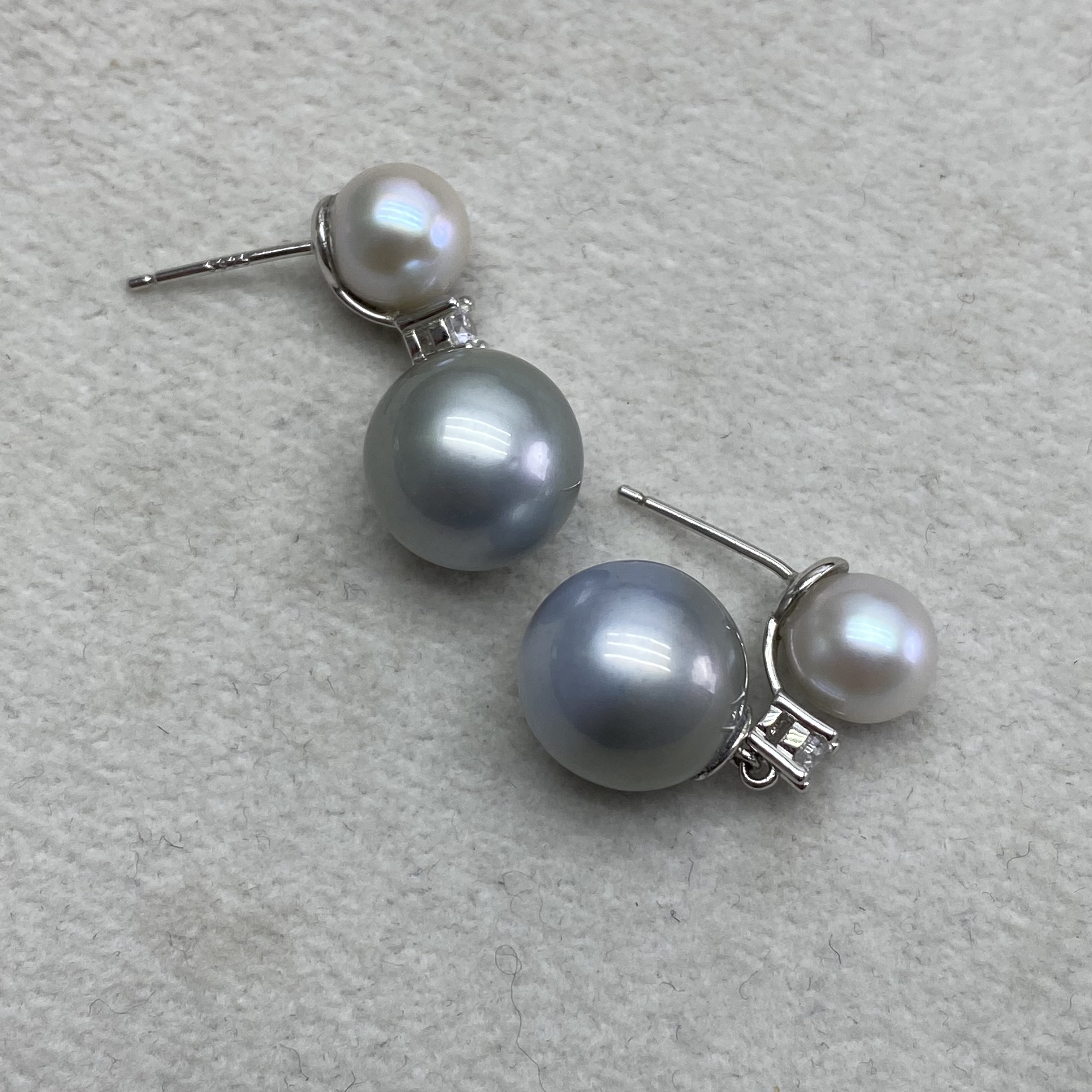 琪心海水大溪地黑珍珠耳钉