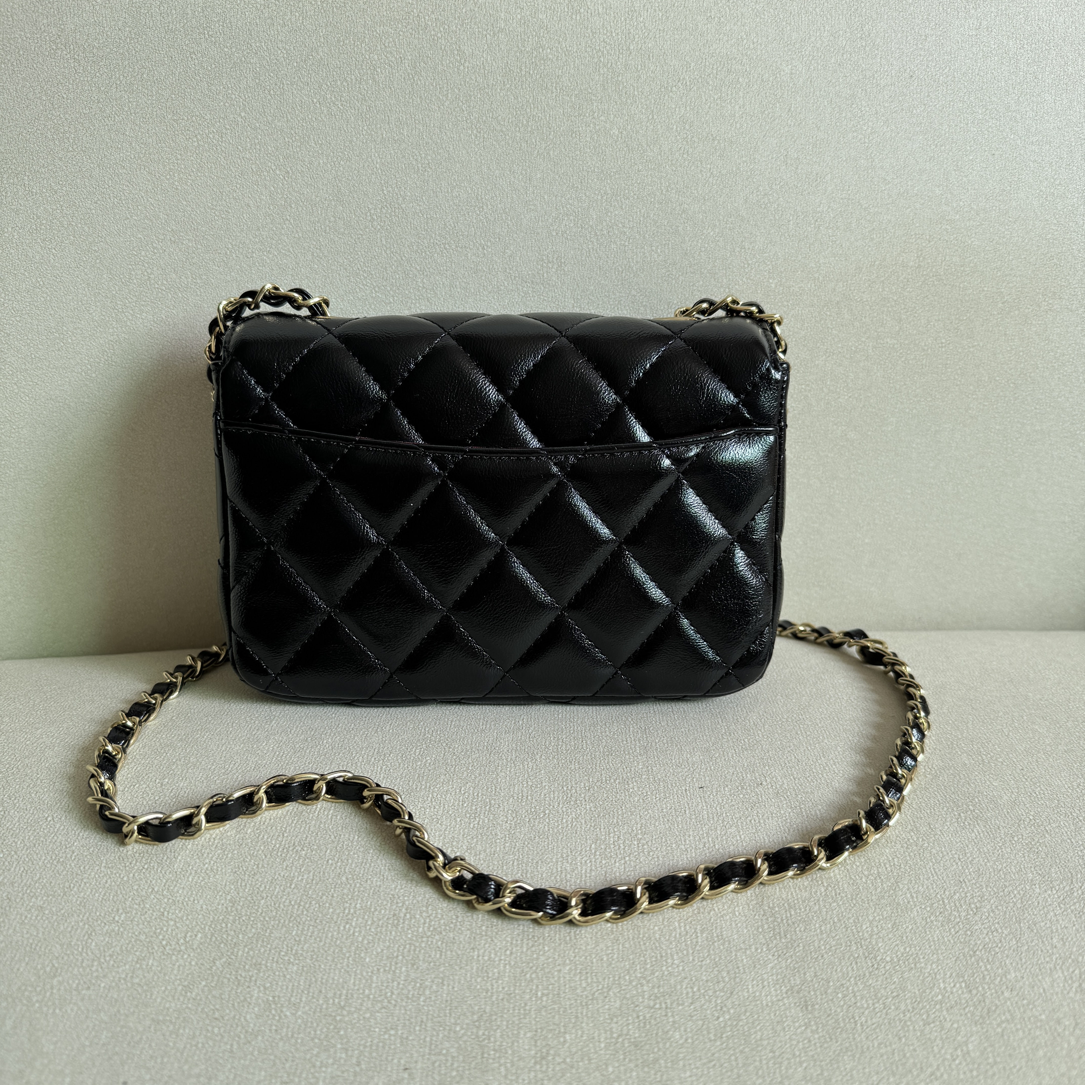 小号精致百搭黑色斜挎链条包