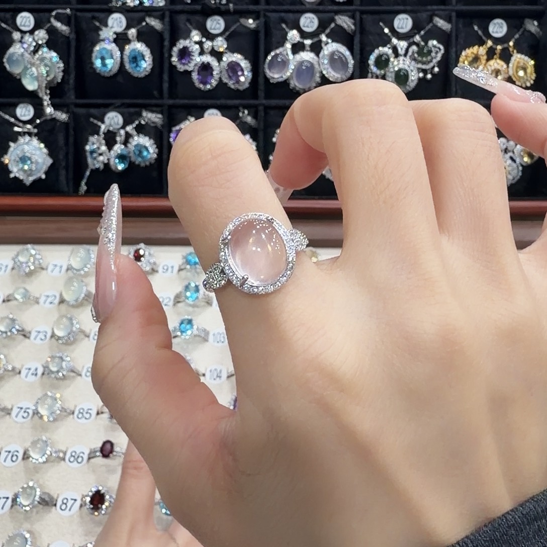 ，***银S925镶嵌戒指芙蓉石