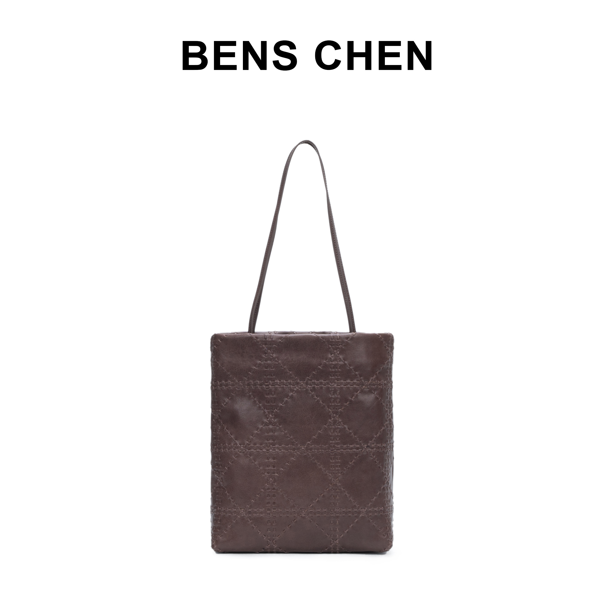 BENS CHEN【编织图腾托特】Liluo 进口羊皮  时尚单肩女包