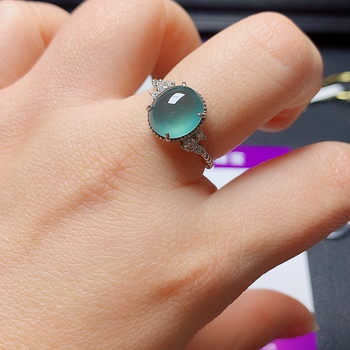 银S925镶嵌戒指翡翠