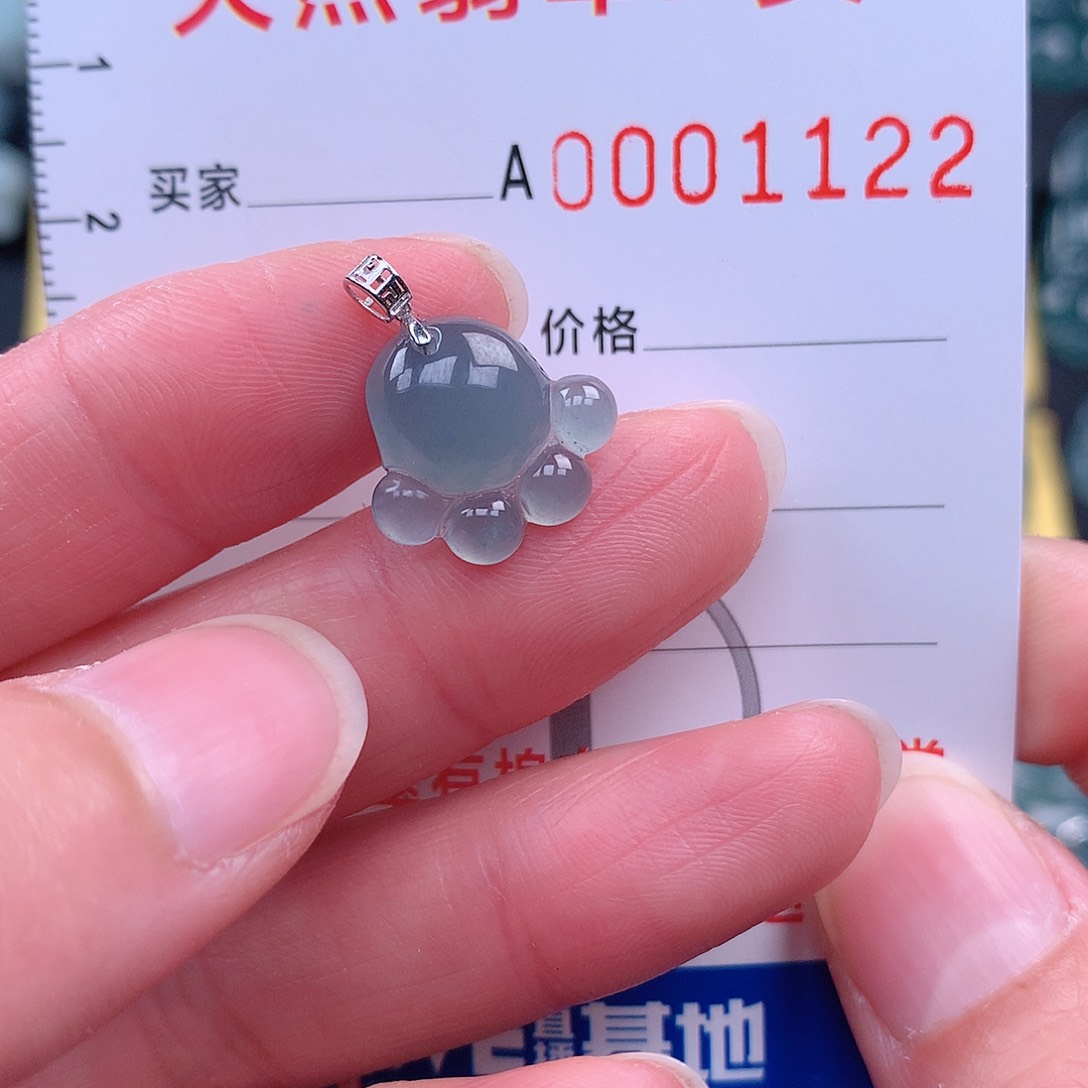 翡翠吊坠(不含链)18K金镶嵌吊坠