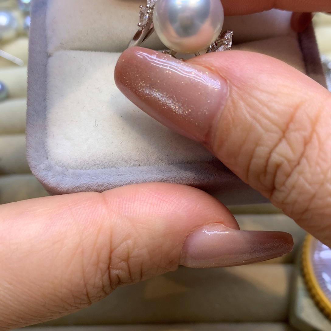 银S925镶嵌戒指海水珍珠