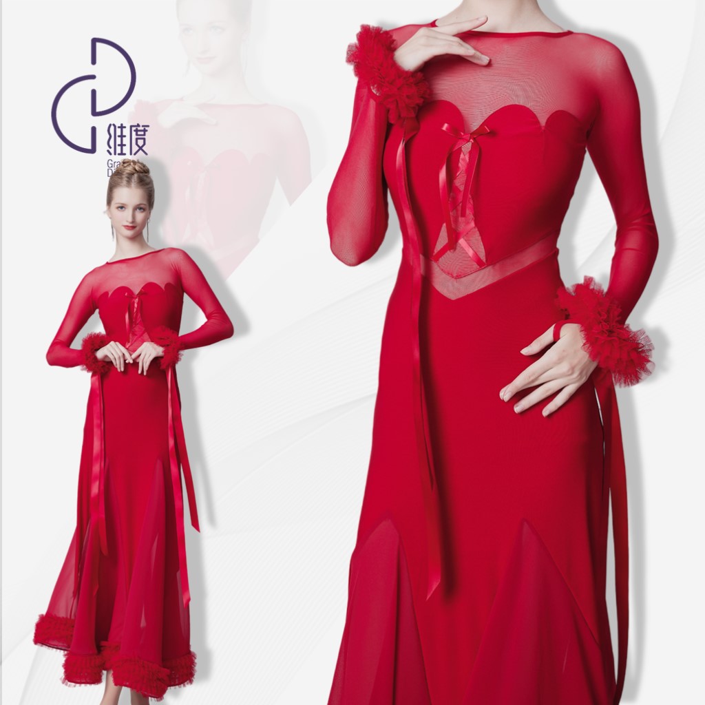 【维度舞服】L72新款连衣裙摩登蹈服华尔兹维度舞服跳舞衣服