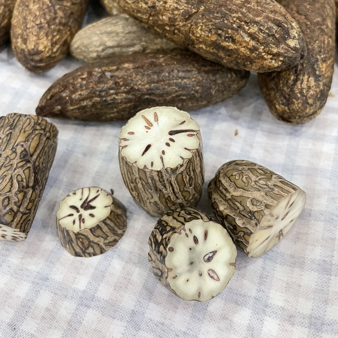 千眼菩提实心带皮老料手工DIV制作把件挂件带砂纸