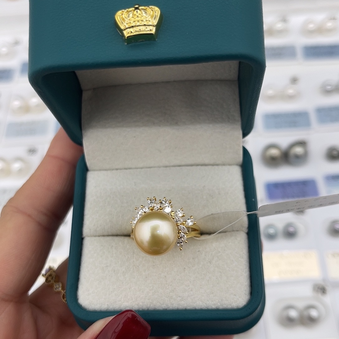 定制海水珍珠未镶嵌裸珠南洋金珠11-12(成品不退换)