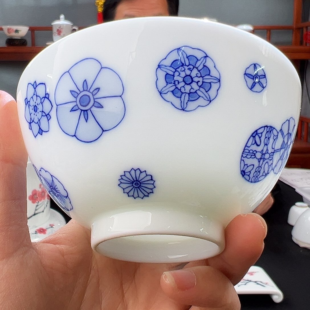 青花皮球花主人杯