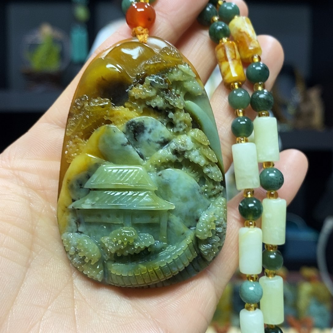 未镶嵌岫玉挂件吊坠