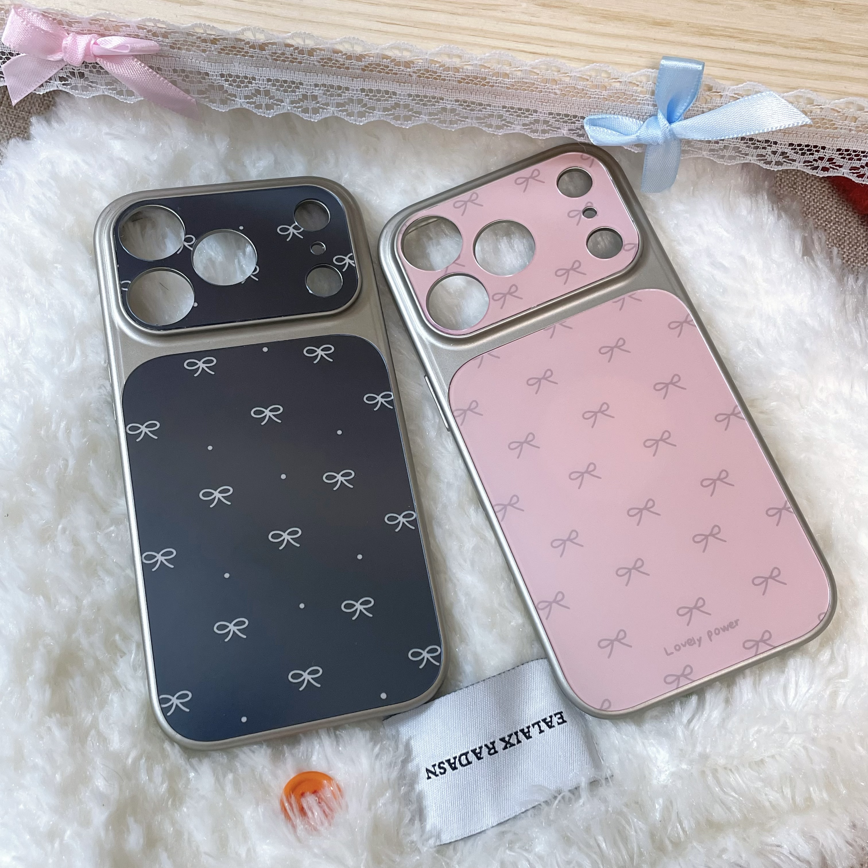 韩系ins风蝴蝶结适用苹果17promax磁吸手机壳苹果16防摔15女14新