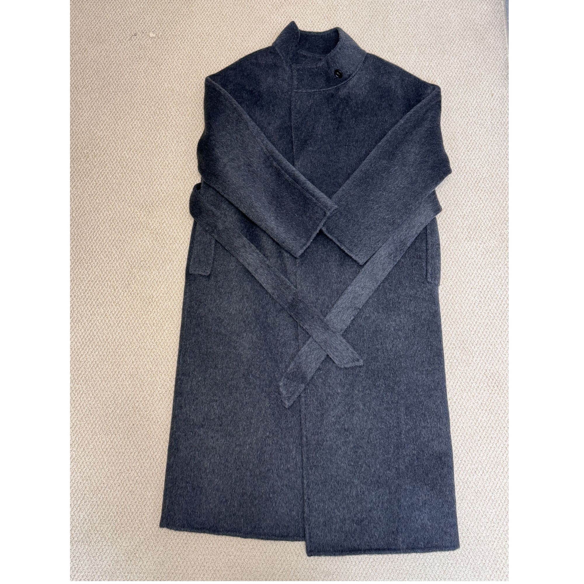 女立领长款毛呢外套秋冬女装毛呢大衣