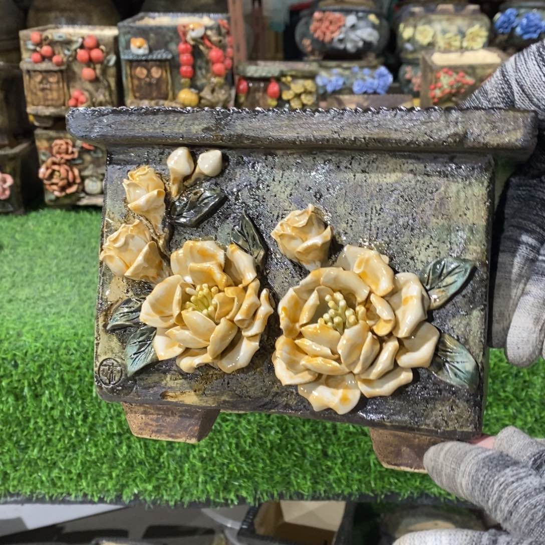 红陶青藤花器多肉花盆