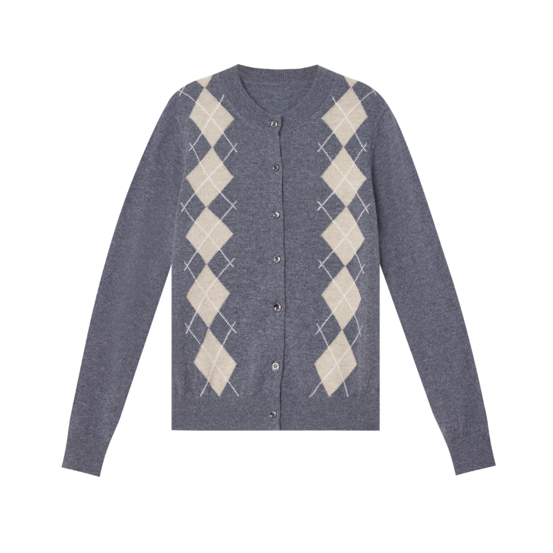 15009欧丝璐25秋冬新款100%山羊绒圆领开衫女