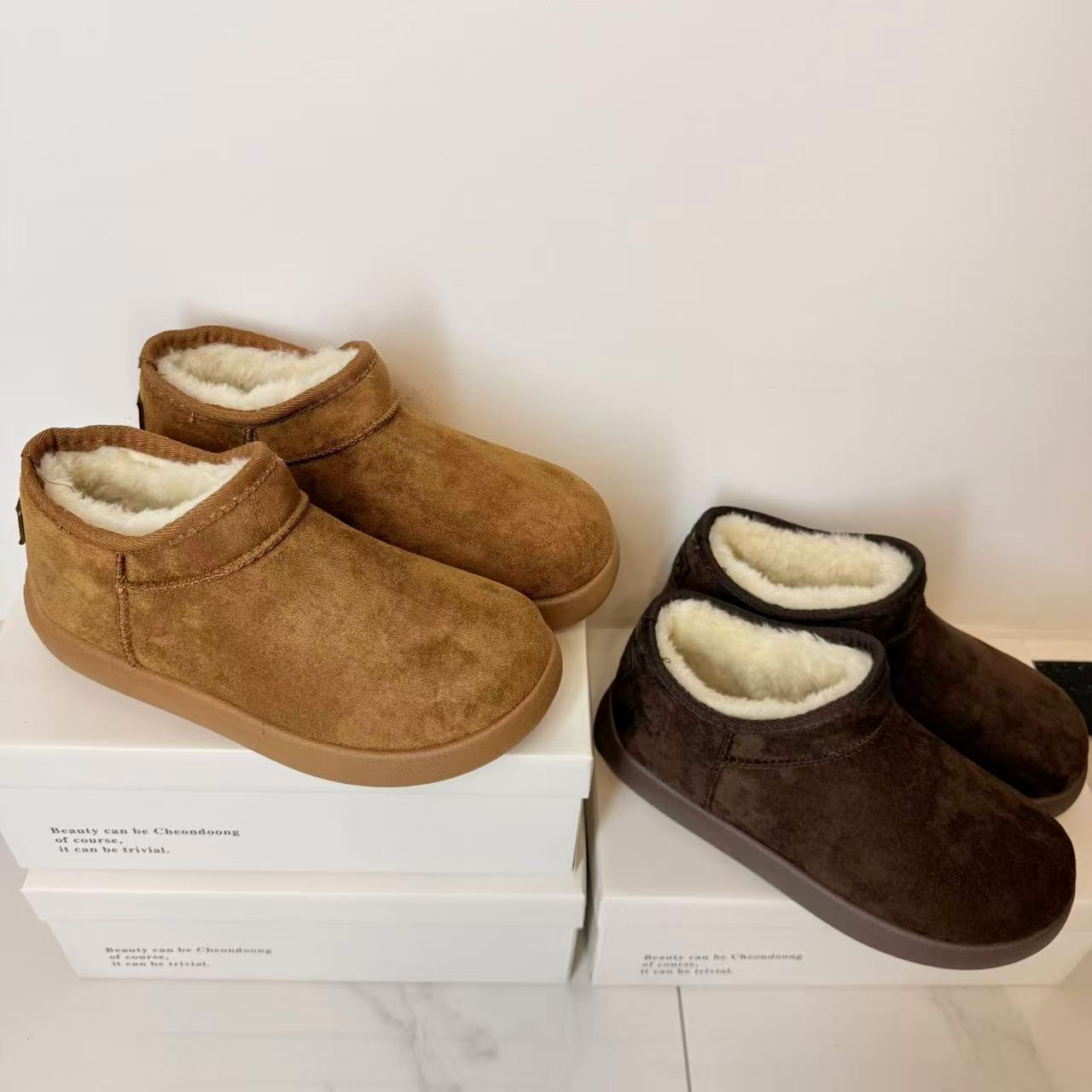 【可可家】超火复古小土豆加绒加厚勃肯鞋2025冬季保暖一脚蹬雪地靴