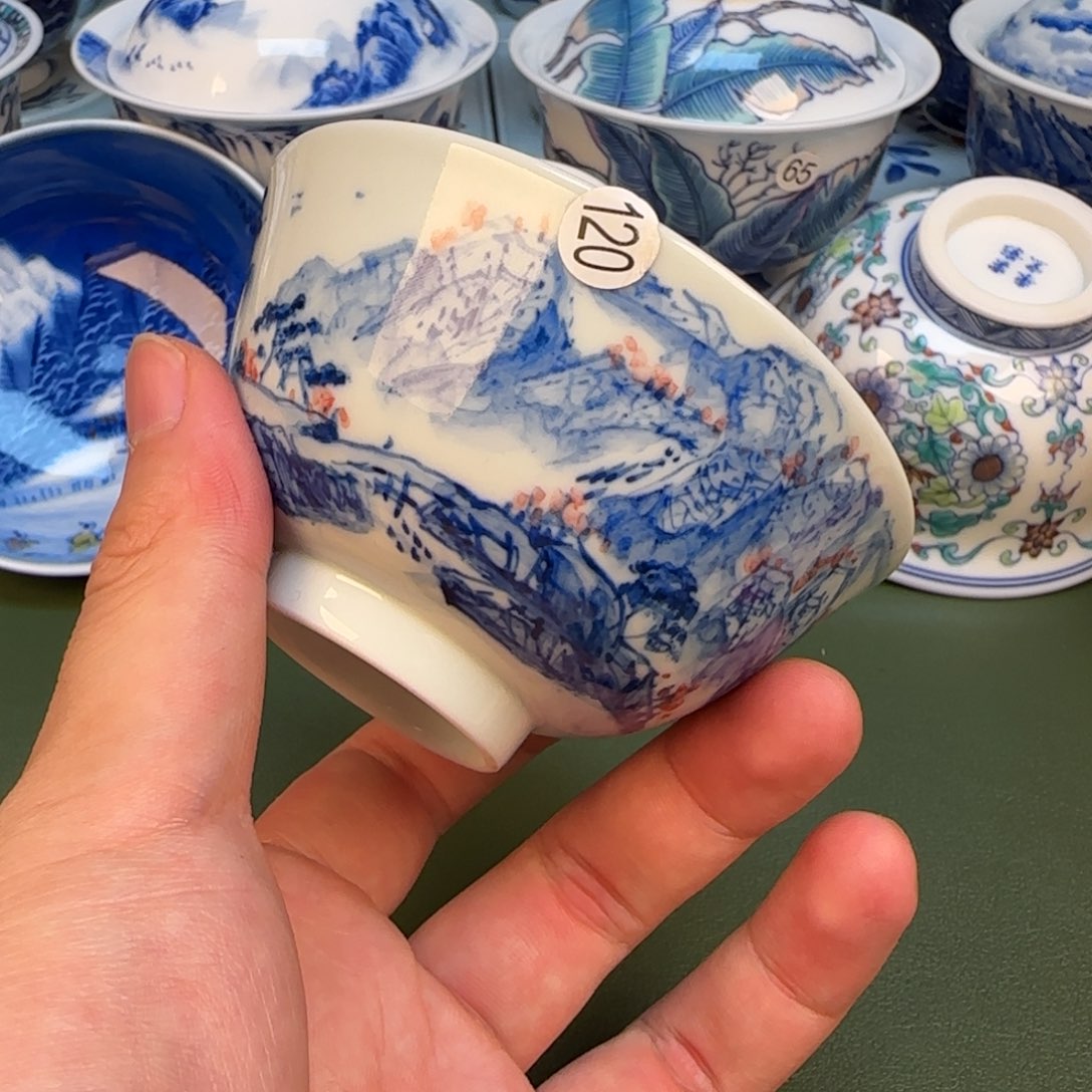 彦祖纯手工手绘茶具120