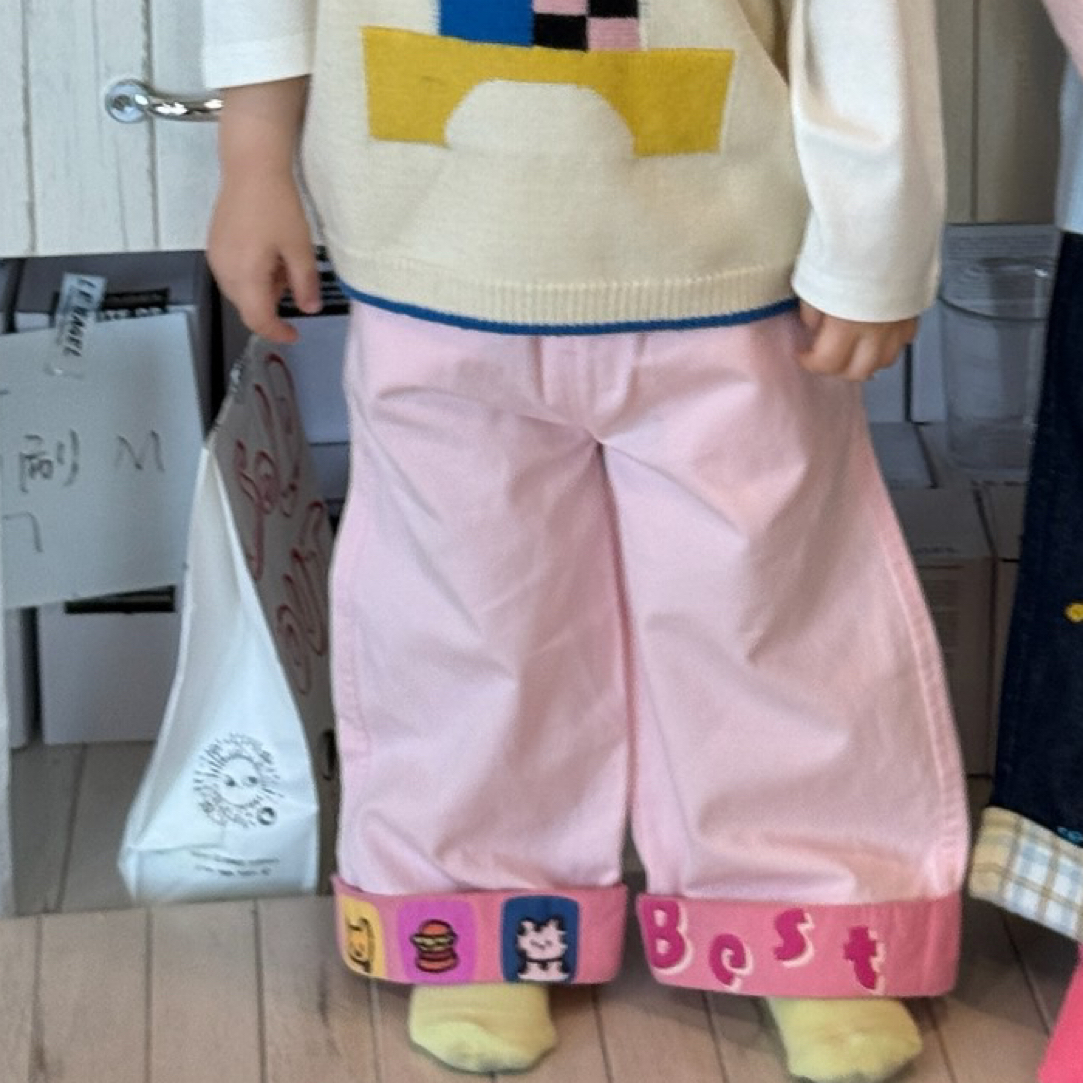 三个院2026春粉色直筒裤