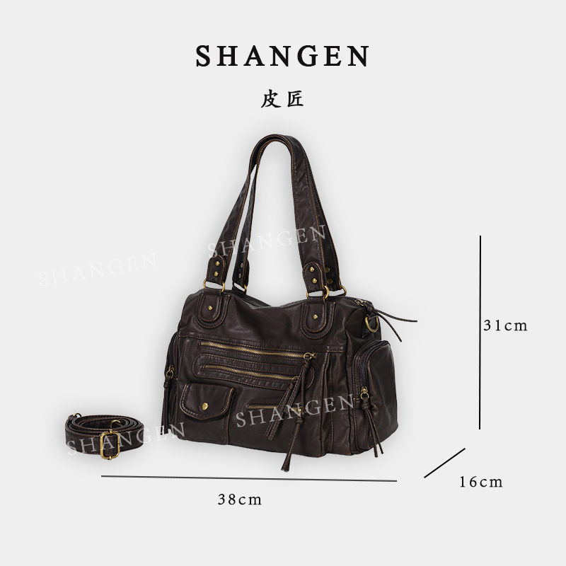 【尚恩CC】GQ-8843-咖啡-轻奢时尚女士新款手提单肩斜挎包